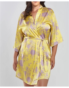 Атласный халат с принтом Fiona больших размеров Icollection