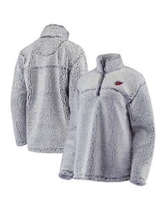 Женский серый пуловер с молнией в четверть Arizona Cardinals Sherpa, серый G-iii 4her by carl banks