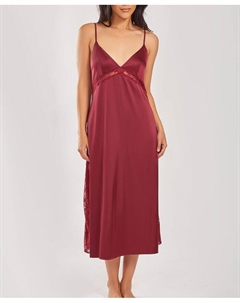 Женская шелковистая ночная рубашка с открытой спиной и кружевной отделкой, фиолетовый Icollection