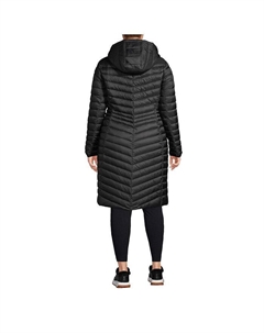 Женский сверхлегкий компактный пуховик больших размеров Wanderweight, черный Lands' end