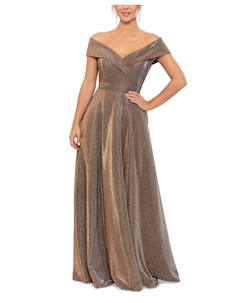 Женское платье расклешенной вязки с открытыми плечами и пайетками Xscape