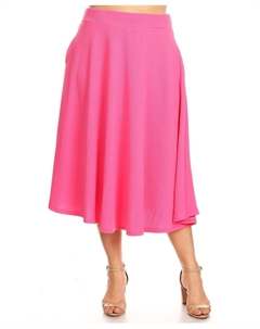 Юбка миди больших размеров с расклешенным тасмином White mark