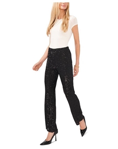Женские расклешенные брюки с пайетками без застежки, черный Vince camuto