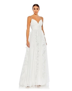 Женское плиссированное струящееся платье без рукавов Ieena, белый Mac duggal