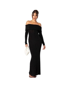 Женское платье макси с складками Susan, черный Edikted