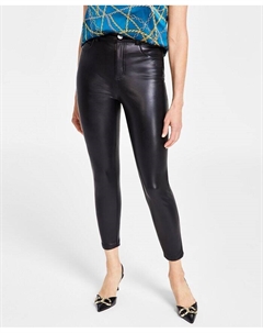 Женские узкие брюки из искусственной кожи, черный I.n.c. international concepts