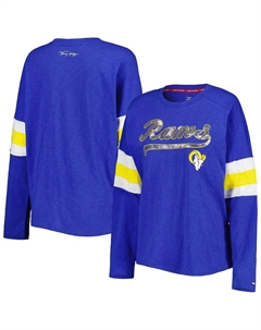 Женская футболка-туника с длинными рукавами Royal Los Angeles Rams Justine Tommy hilfiger