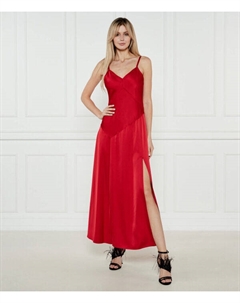 Платье атласное с разрезом, красный Max&co
