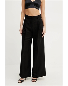 Брюки из льняной смеси, черный Weekend max mara