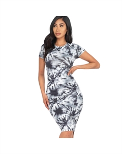 Платье с принтом тай-дай, черный Fashnzfab