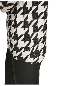 Женская туника с воротником-хомутом и заниженными плечами с принтом, цвет Black Houndstooth Marc new york