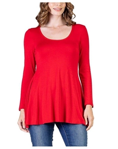 Женская расклешенная туника с длинными рукавами и расклешенным верхом, цвет Red 24seven comfort apparel