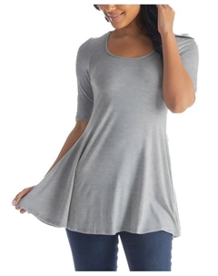 Женская свободная туника с рукавами до локтя, серый 24seven comfort apparel