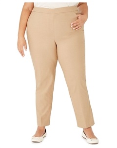 Классические брюки средней длины без застежки размера плюс Allure Tummy Control, коричневый Alfred dunner