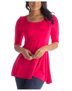 Женская свободная туника с рукавами до локтя, розовый 24seven comfort apparel