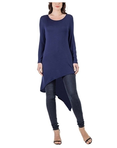 Женская туника длиной до колена с длинными рукавами, синий 24seven comfort apparel