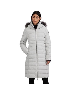 Женский длинный пуховик Venice со съемной отделкой из искусственного меха, серебро Pajar