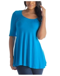 Женская свободная туника с рукавами до локтя, цвет Turquoise 24seven comfort apparel
