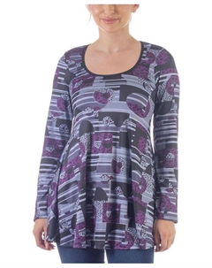 Женская туника с круглым вырезом и длинными рукавами, мультиколор 24seven comfort apparel