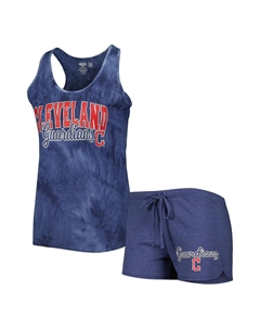 Женский комплект для сна с майкой и шортами темно-синего цвета Cleveland Guardians Billboard Racerback, темно-синий Concepts sport