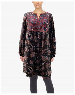 Женское платье-свитер с вышивкой пейсли, черный White mark