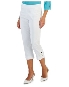 Женские капри с застежкой на кнопки, белый Jm collection
