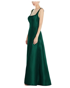 Атласное платье с разрезом спереди, зеленый Alfred sung