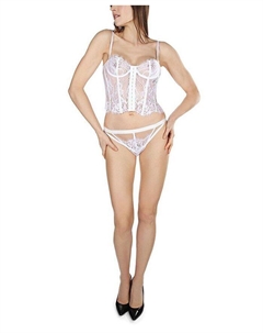 Женский комплект нижнего белья из 2 предметов Harlow с кружевным бюстье и трусиками Harlow, белый Memoi