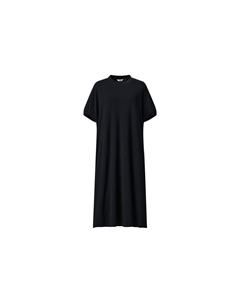FW23 U Series Платье с короткими рукавами женское черное Uniqlo