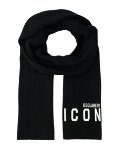 Шерстяной шарф, черный Dsquared2