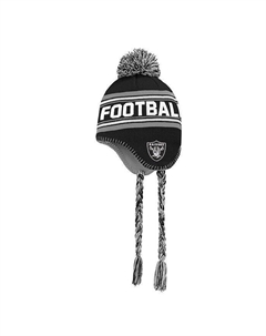 Черная и серебристая жаккардовая вязаная шапка с кисточками и помпоном Las Vegas Raiders для мальчиков и девочек дошкольного возраста, мультиколор Outerstuff