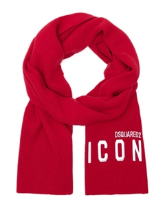 Шерстяной шарф, красный Dsquared2