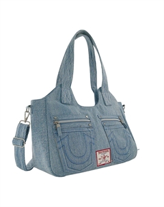 Женская джинсовая сумка-портфель с подковой строчкой True Religion True religion