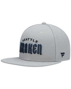 Мужская серая кепка Snapback с логотипом Seattle Kraken Wordmark Fanatics
