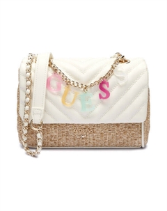 Сумка через плечо, экрю Guess