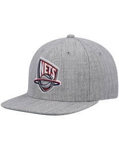 Мужская серая бейсболка New Jersey Nets Hardwood Classics Team 2.0 Snapback с оттенком серого цвета Mitchell and ness