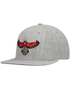 Мужская серая кепка Snapback Atlanta Hawks Hardwood Classics Team 2.0 с меланжевым отливом Mitchell and ness