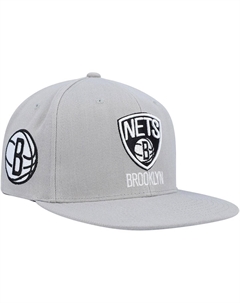 Мужская серая кепка Brooklyn Nets Side Core 2.0 Snapback Mitchell and ness