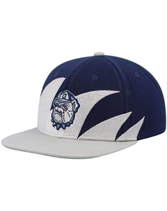 Мужская серо-темно-синяя шляпа Georgetown Hoyas Sharktooth Snapback Mitchell and ness