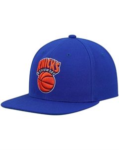Мужская синяя кепка New York Knicks Hardwood Classics Team Ground 2.0 Snapback Mitchell and ness