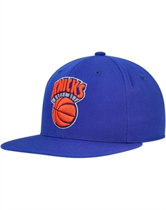 Мужская синяя приталенная кепка New York Knicks Hardwood Classics MVP Team Ground 2.0 Mitchell and ness