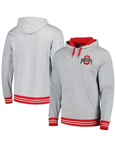 Мужской пуловер с капюшоном Heather Grey Ohio State Buckeyes Mitchell and ness
