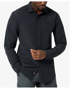 Мужская однотонная спортивная рубашка стрейч, черный Kenneth cole