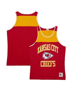 Мужская красная золотистая майка Kansas City Chiefs Heritage Colorblock Mitchell and ness