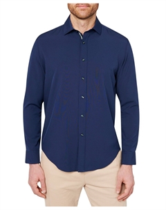 Мужская рубашка узкого кроя темно-синего цвета, синий Society of threads