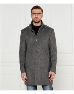 Шерстяное пальто бордового цвета, серый Joop