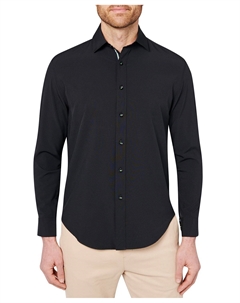 Мужская рубашка узкого кроя черного цвета, черный Society of threads