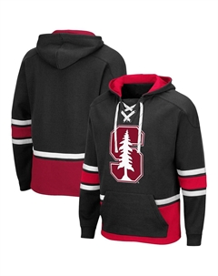 Мужская черная толстовка с капюшоном stanford cardinal lace up 3.0 pullover, черный Colosseum