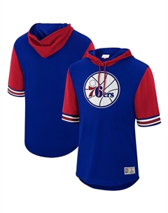 Мужской сетчатый пуловер с капюшоном Royal Philadelphia 76ers Hardwood Classics Buzzer Beater Mitchell and ness