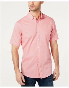 Мужская рубашка из стрейч-хлопка в клетку, созданная для macy's, коралловый Club room